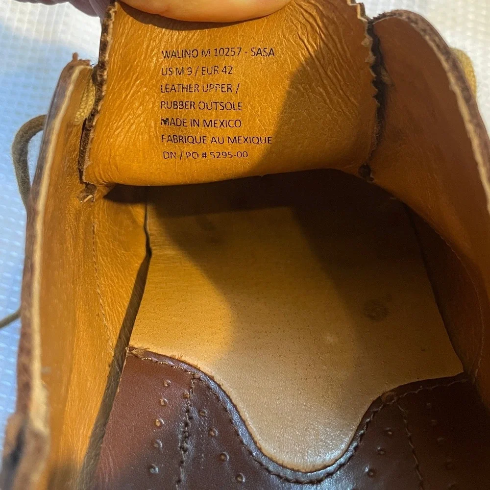 OluKai Walino Leather Oxford Shoes Brown Cap Toe Mens 9
